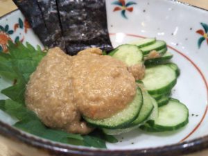 新大阪 魚屋スタンドふじ 蟹味噌キュウリ