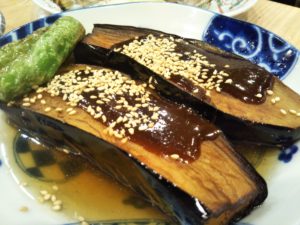 新大阪 魚屋スタンドふじ なすシシトウ田楽