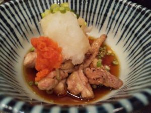 秋葉原 きんぼし 地鶏のせせりポン酢